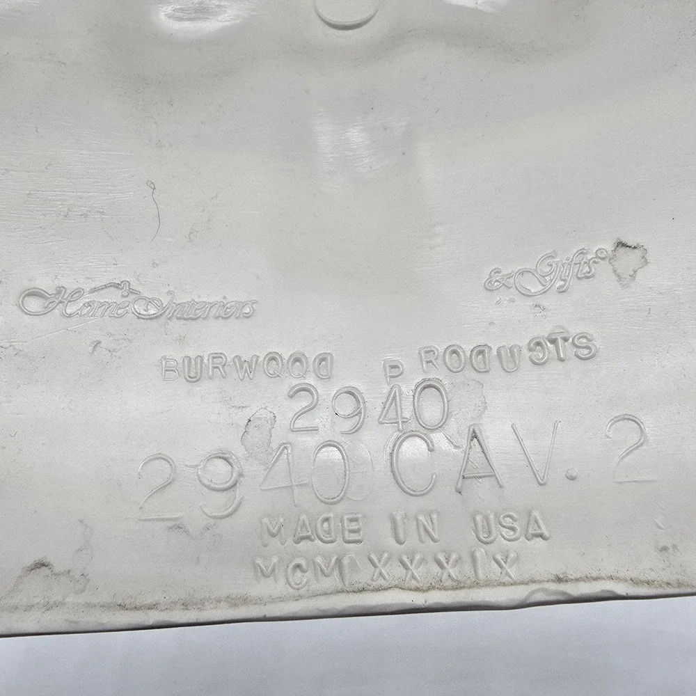 Vtg Burwood White Pink Bow Hat Basket Wall Hanger Shelf 1989 Cottagecore